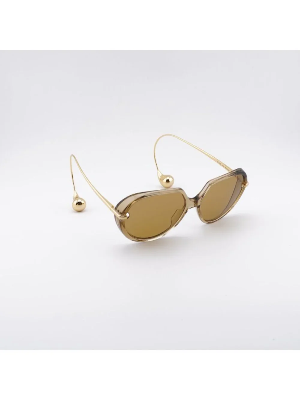 Bottega Veneta BV1436S 004 Sunglasses Shiny Transparent Yellow/Gold Square Frame